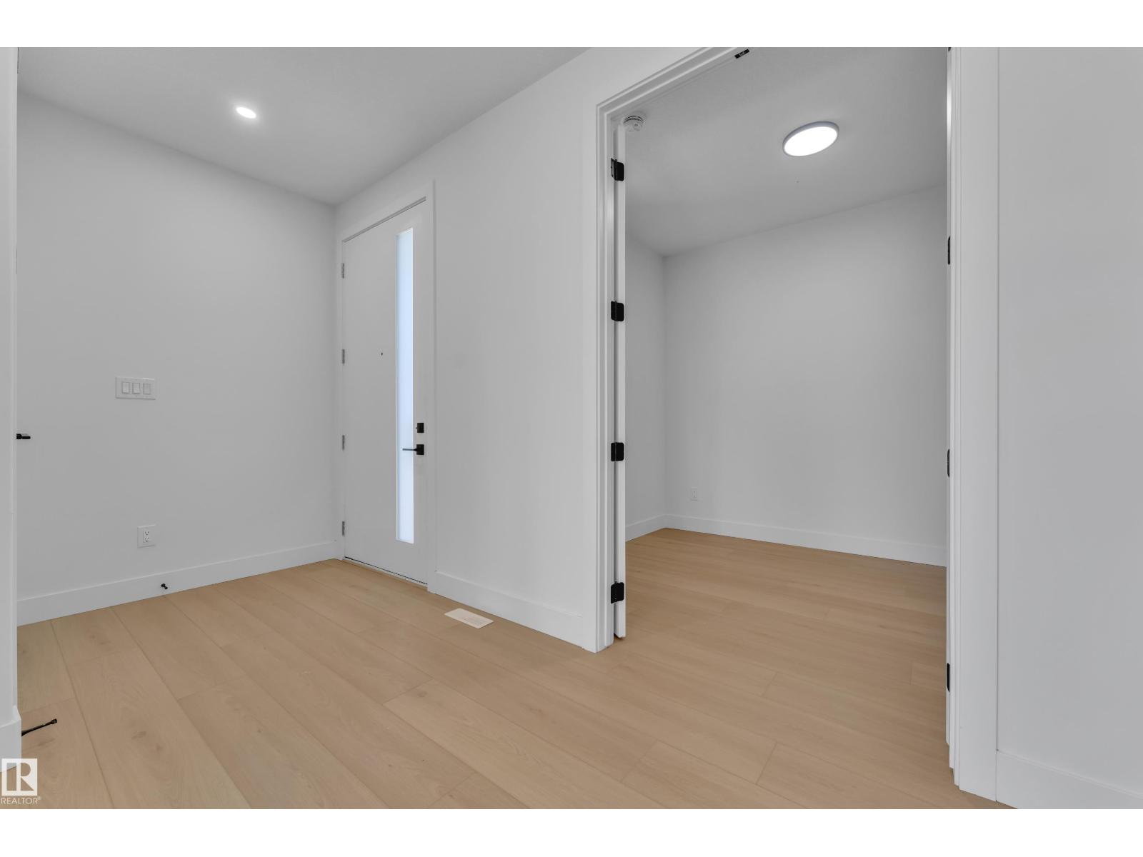 Front entry with glass-paneled door