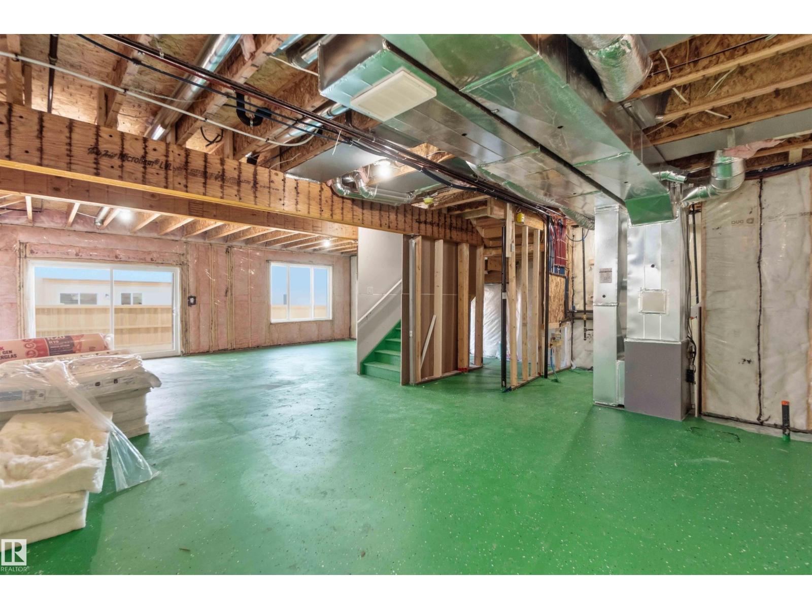 Unfinished basement, framed and insulated